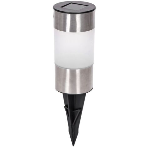 Lampioncino segnapassi Led Tin 0,012W Argento in acciaio con pannello solare IP44 Bianco freddo 6500K con sensore crepuscolare Aigostar