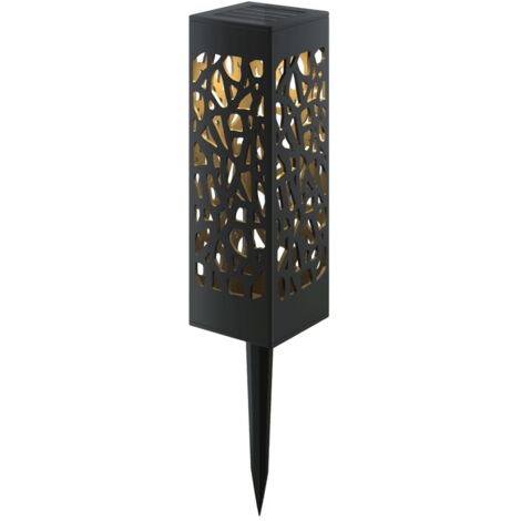 Lampioncino segnapassi Led Tower 0,006W Nero con pannello solare IP44 Bianco caldo 2700K con sensore crepuscolare Aigostar