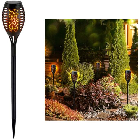 LAMPIONCINO SOLARE LED FIAMMA FIACCOLA LAMPADA ESTERNO GIARDINO PICCHETTO