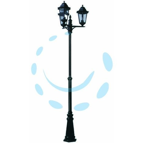 LAMPIONE 3 LUCI SU PALO MODELLO BERLINO NERO