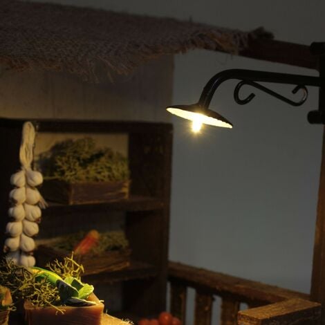 Lampione a Muro in Ferro 8 cm con Luce 3V 10366