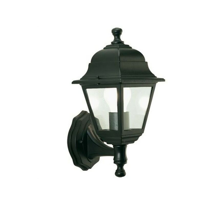 Image of Lampione da Esterno a Parete Lanterna da Giardino Alluminio Nera Lampada da Muro