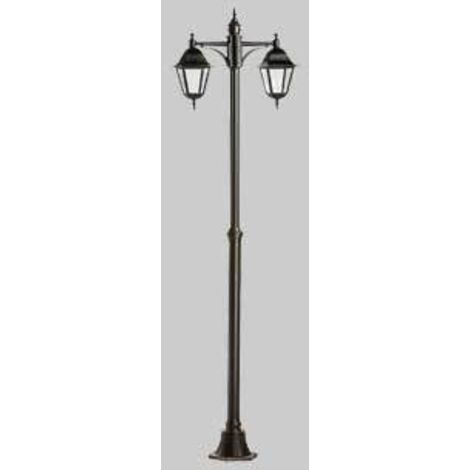 Lampione da esterno Green Light eolo h. cm 220 nero 2 luci