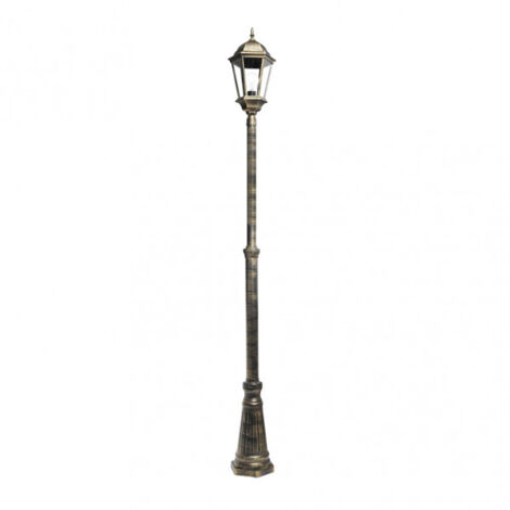 Lampione da esterno in alluminio regulus 1xe27 nero/oro   230x25x25x25 cm regolabile in altezza ip44