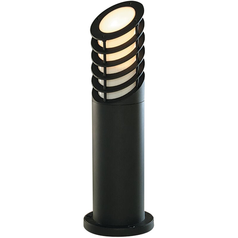 Paletto Esterno Bollards Alluminio Nero Policarbonato E27 1 Luce H45Cm