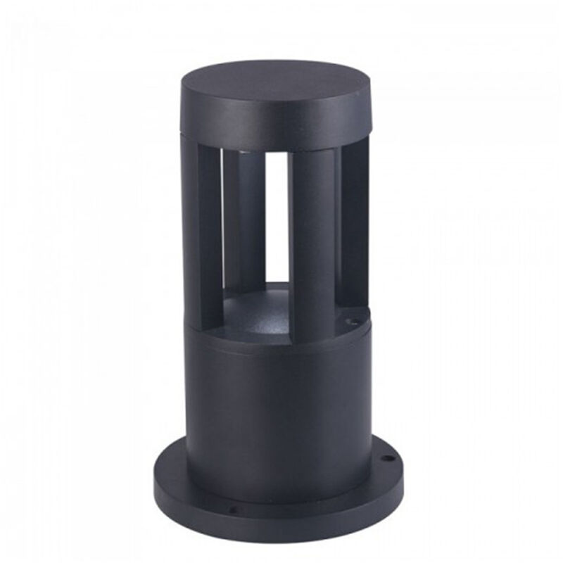 Image of Vetrineinrete - Lampione da giardino 12 watt lampada nero led cob palo per esterni 30 cm luce fredda 6500k