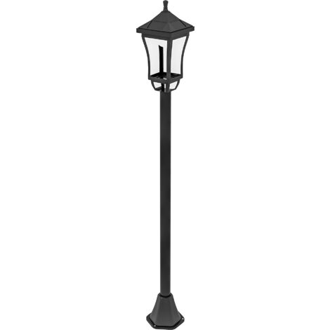 Lampione da Giardino con 6h Autonomia e Ancoraggio a Terra 15x15x127 cm in ABS e Policarbonato Nero