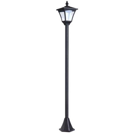LAMPIONE DA GIARDINO CON LED A PANNELLI SOLARI 120 CM COLORE NERO