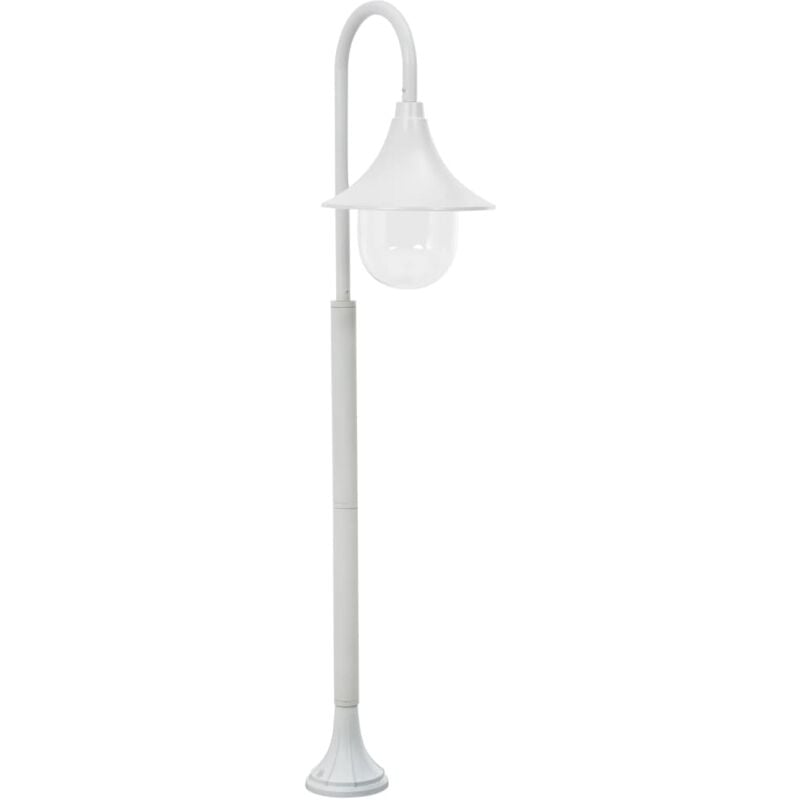 Lampione da Giardino E27 120 cm Alluminio Bianco