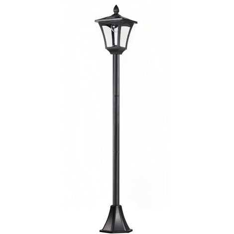 Lampione da Giardino Led a Energia Solare Nero 160 cm