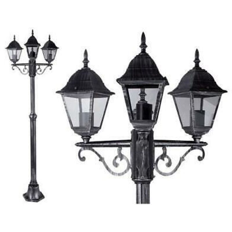 Lampioni Arkadia 3 Luci In Alluminio Nero Anticato