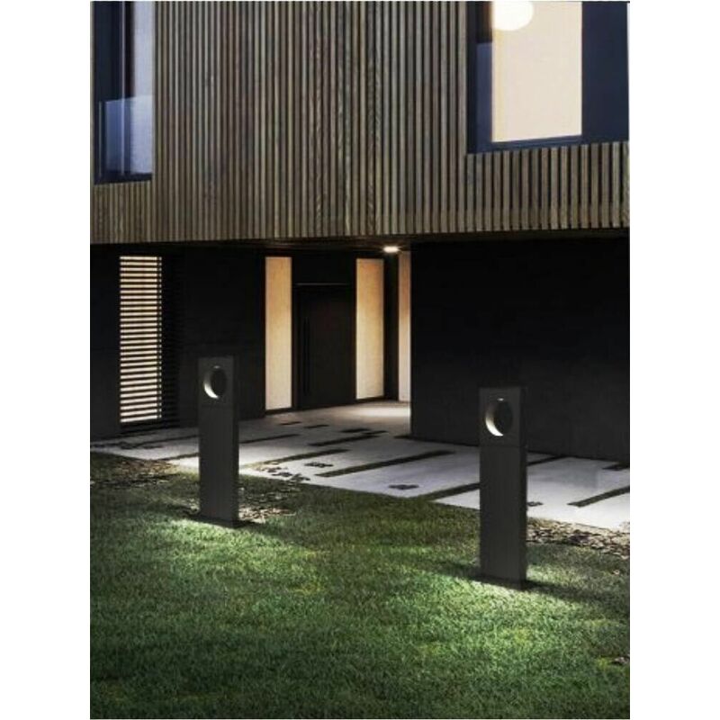 Image of Lampione Da Terra Giardino Lampada Led Luce Bianca 12 w Lampioncino Nero Ip65