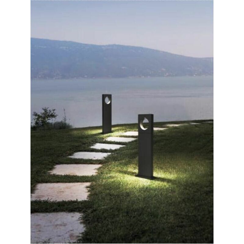 Image of Lampione Da Terra Giardino Lampada Led Luce Naturale 12 w Ip65 Lampioncino Nero