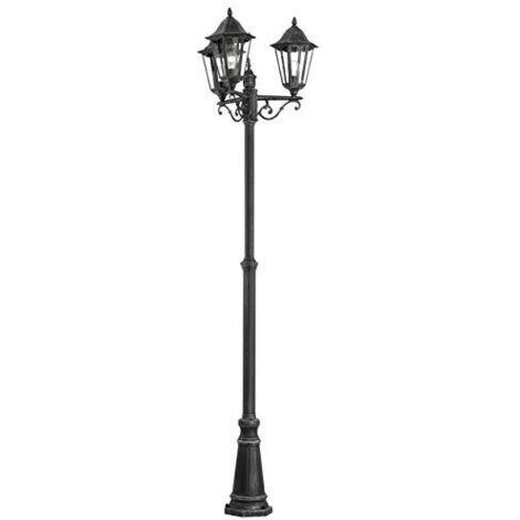 Lampione Esterno Classico Navedo Alluminio Nero 3 Luci E27