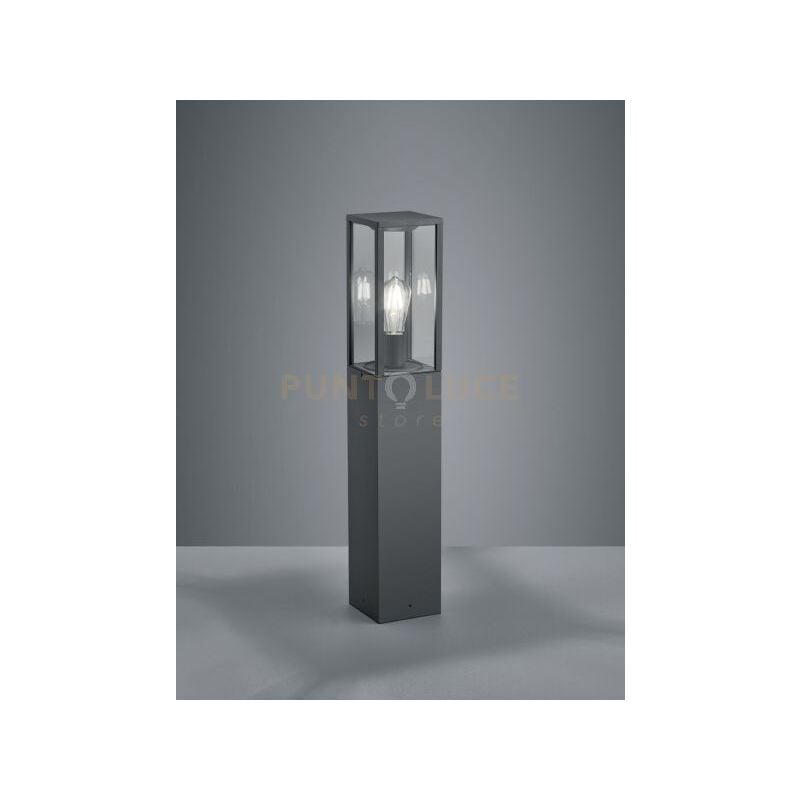 Trio - garonne palo alto da esterno rettangolare in fusione colore antracite h. 80CM 1 luce attacco E27