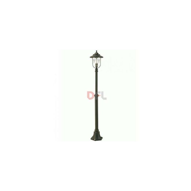 Image of Lampione lampada luce con colonna porto cm 25x25xh184 colore ruggine