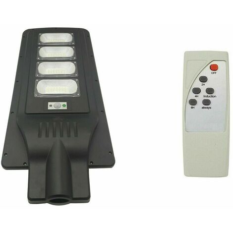 LAMPIONE LED CON PANNELLO SOLARE CREPUSCOLARE 120W LUCE FREDDA IP65 Con TELECOMANDO