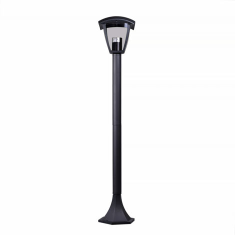 LAMPIONE LED DA GIARDINO GRIGIO CON ATTACCO E27 IP44 - DESIGN MODERNO STRUTTURA IN ALLUMINIO E POLICARBONATO IDEALE PER ESTERNI