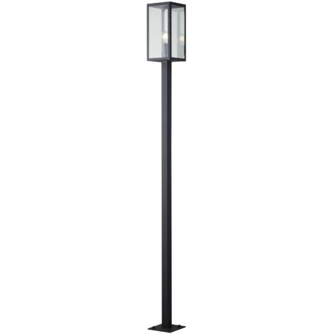 Lampione MIRAGE in metallo antracite con diffusore in vetro 199,5 cm.