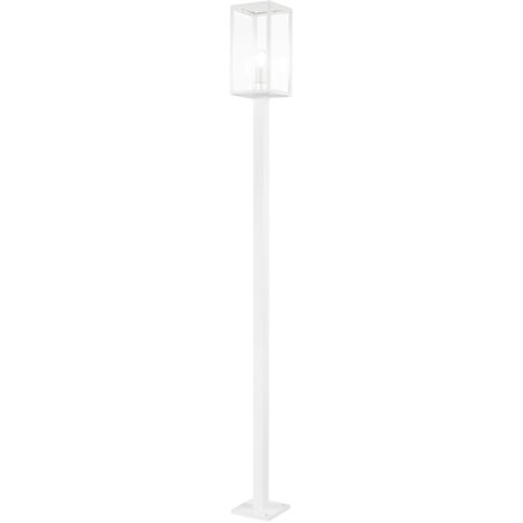 "Lampione MIRAGE in metallo bianco con diffusore in vetro 199.5 cm."