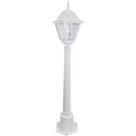 Lampione new york bianco cm.110 alluminio 1 luce 60w - I Giardini Del Re