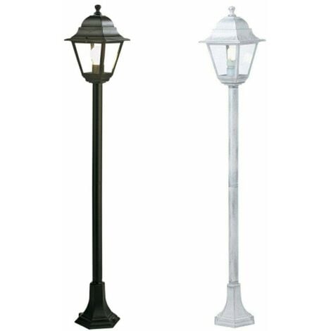 Lampione Palo Paletto Illuminazione Esterno Giardino Alluminio H 121cm Old Sovil - Colore: Bianco Argento