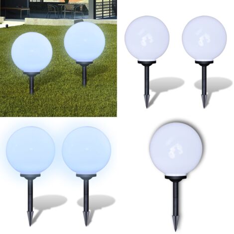 Lampione Solare a LED da Giardino 2 pz 30 cm con Picchetto - Lampioni a LED - Illuminazione notturna