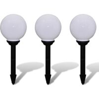 Lampione Solare a LED da Giardino 20 cm 3 pz con Picchetto