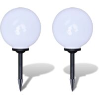 Lampione Solare a LED da Giardino 30 cm 2 pz con Picchetto
