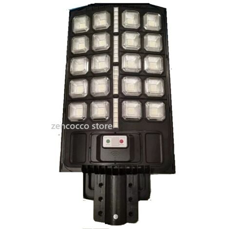 BENOVO LAMPIONE STRADALE con PANNELLO SOLARE LUCE LED 1200W SENSORE CREPUSCOLARE IP65