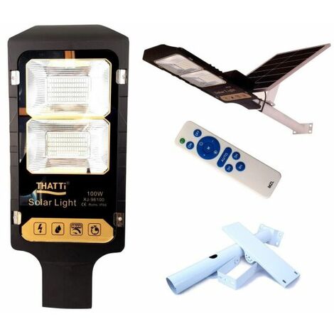 Lampione stradale LED 100W pannello solare con staffa e telecomando XJ-96100