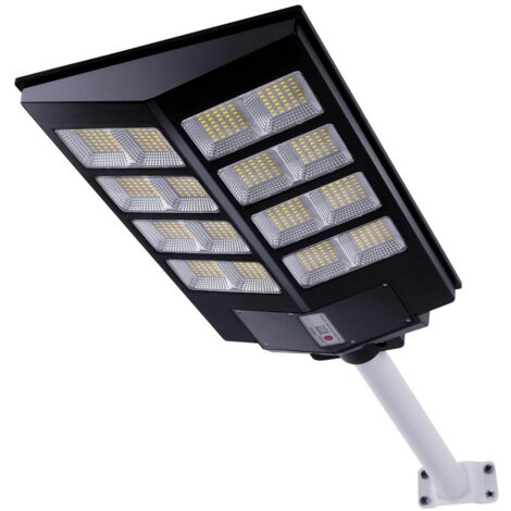 Lampione stradale Led 200W Nero con pannello solare IP66 Bianco freddo 6500K con sensore crepuscolare e di movimento Wisdom