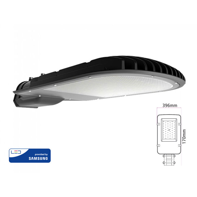 LEDLUX FE40050N Lampione Stradale Led 50W Chip Samsung 4000K Street Lamp Per Strada Giardino Villa SKU-539