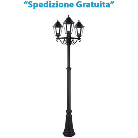 LAMPIONE SU PALO SERIE MINERVA 3 LUCI 208 H Cm.