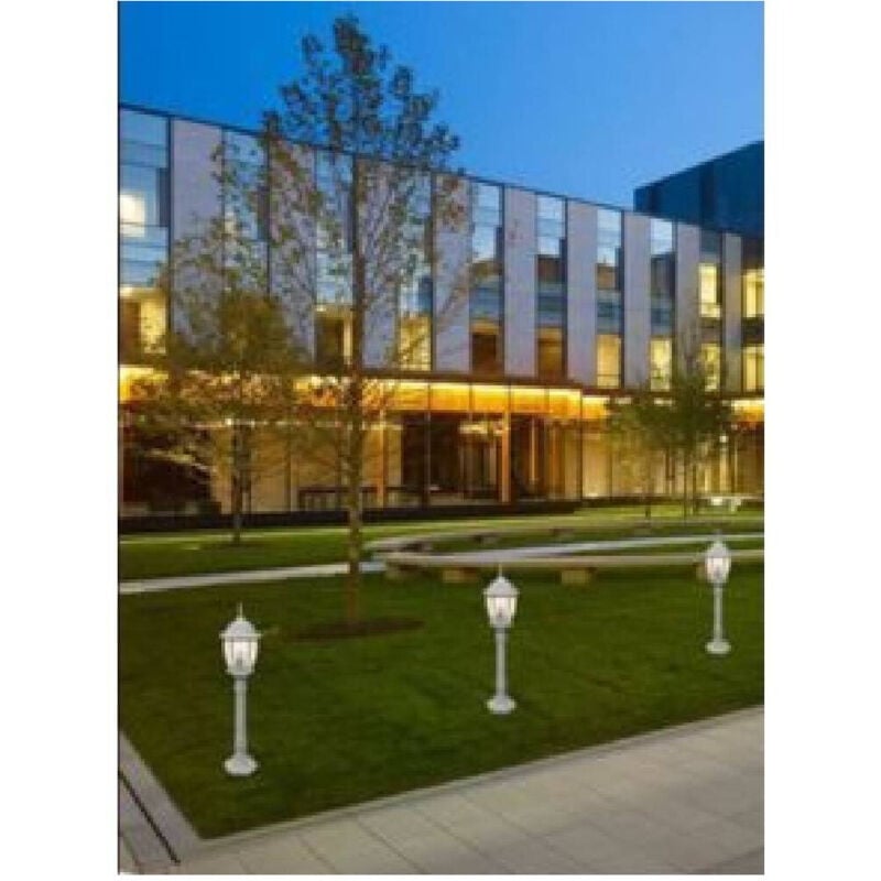 Trade Shop Traesio - Trade Shop - gartenlampe 870MM glaslaterne E27 aussenleuchte aluminium ES39 grau -