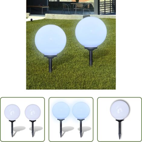 Lampioni a LED -  Lampione Solare a LED da Giardino 2 pz 30 cm con Picchetto