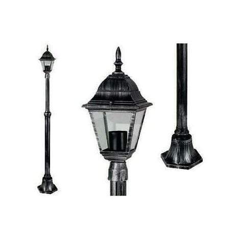 LAMPIONE 2 LUCI NEW YORK H 200 CM LAMPADA 60 W GRIGIO GHISA PER GIARDINO ESTERNO