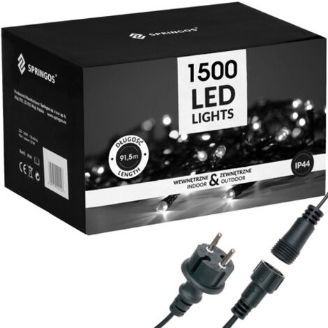 Lampki choinkowe 1500 LED 91 m biały zimny zewnętrzne wewnętrzne

Luces de Navidad 1500 LED 91 m blanco frío exterior e interior