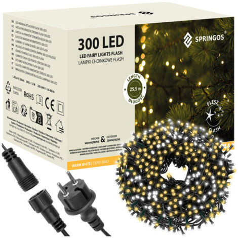 Lampki choinkowe 24m biały ciepły, flash biały zimny 300 led oświetlenie świąteczne IP44

Luces de Navidad de 24 metros, blanco cálido, flash blanco frío, 300 luces LED, iluminación navideña IP44.