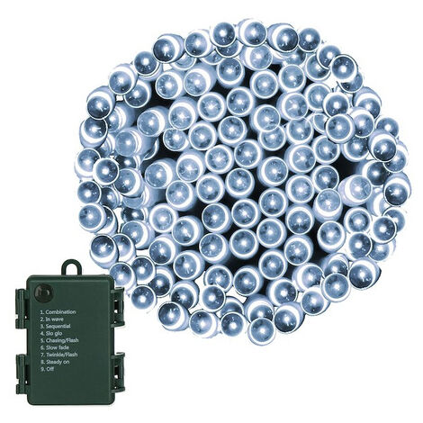 Lampki choinkowe 50 LED a batería en blanco frío con programador.
