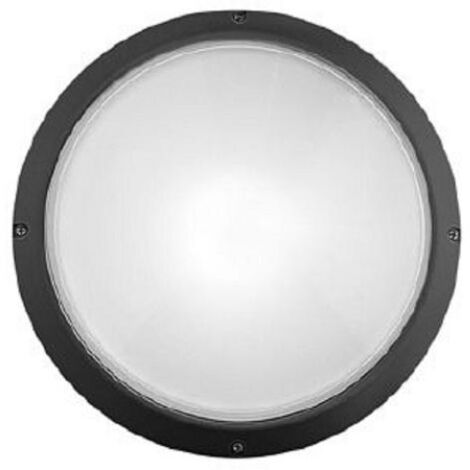 Lampo plafoniera tonda ip54 e27 230v s/lamp. nera e2001/ne