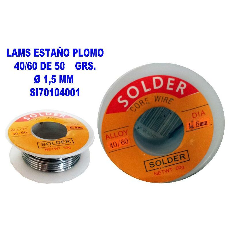 

lams estaño plomo 40-60 de 50 grs. ø 1,5 mm si70104001 - Mibricotienda