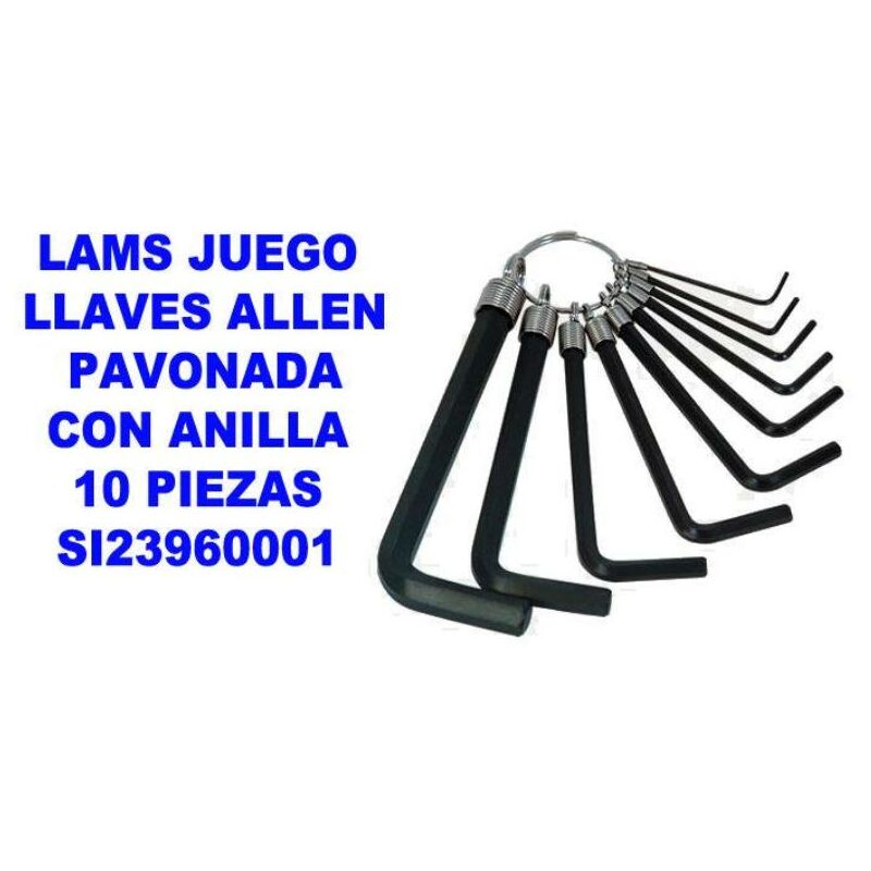 

MIBRICOTIENDA lams juego llaves allen pavonada con anilla 10 piezas si23960001