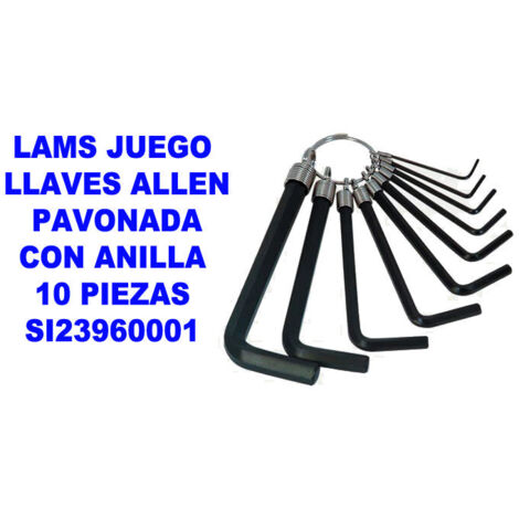 LAMS JUEGO LLAVES ALLEN PAVONADA CON ANILLA 10 PIEZAS=SI23960001