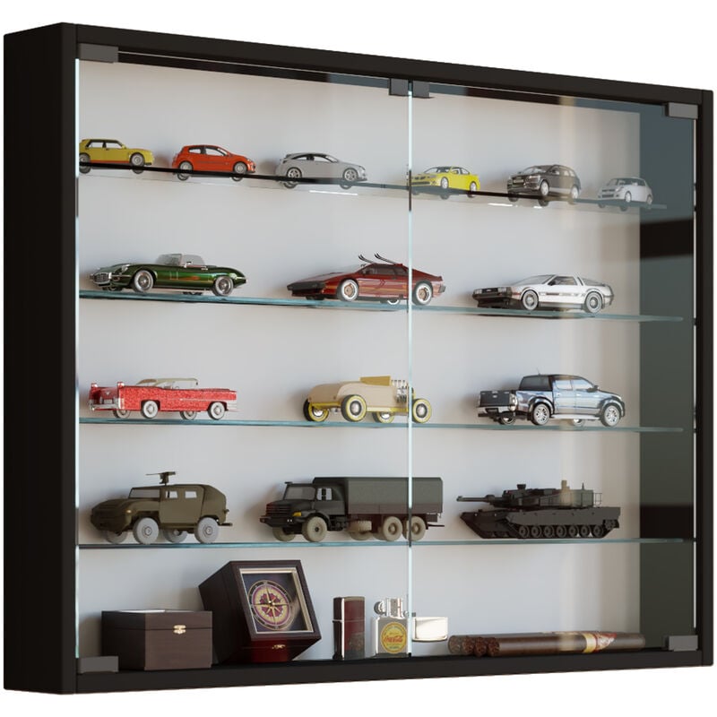 Mandosa l Vitrine murale, 2 portes vitrées, noir.