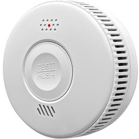 LAN 1 détecteur de fumée, alarme incendie, avec capteur photoélectrique avancé, avec batterie rechargeable d'une durée de vie de 3 ans, alarme de 88 dB.