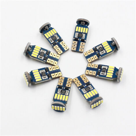 LAN 10pcs ampoule LED T10-4014-15 allume l'ampoule LED de voiture 12V2W blanc 6000K pour l'éclairage intérieur, l'éclairage du coffre, l'éclairage de la plaque d'immatriculation, le feu de position DC