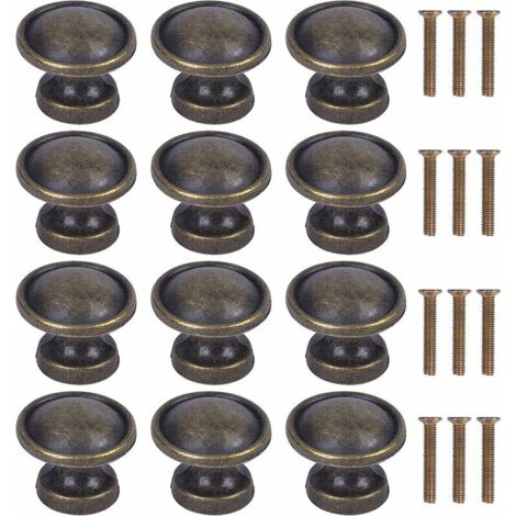 LAN 12pcs Bronze Vintage Drawer Knobs, 231915mm Door Drawer Knobs, Cabinet Pulls, Round Cabinet Knobs, Cabinet Pulls, Kitchen Cabinet Door Knobs