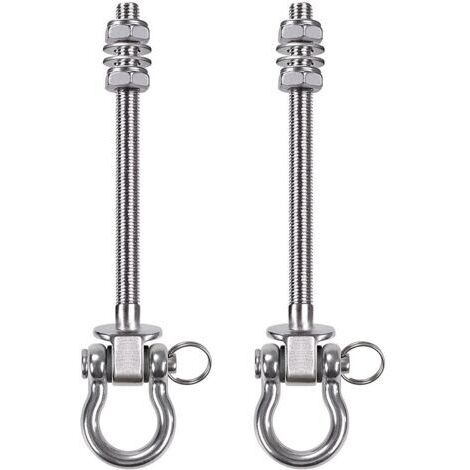 LAN 2 boulons de suspension de 23,5 cm pour hamac, kit de fixation pour balançoire, chaise d'intérieur/extérieur, corde de yoga, sac de frappe, sac de sable
