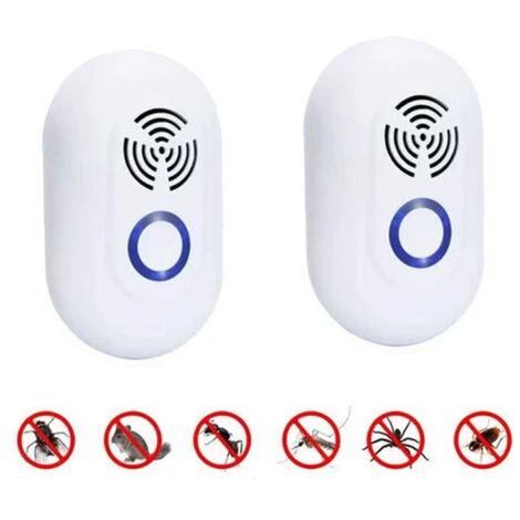 LAN 2 pcsTueur de moustiques Anti-Moustique électronique répulsif à ultrasons antiparasitaire UE Plug répulsif Souris Rongeur Ultrason Souris Rat Tueur